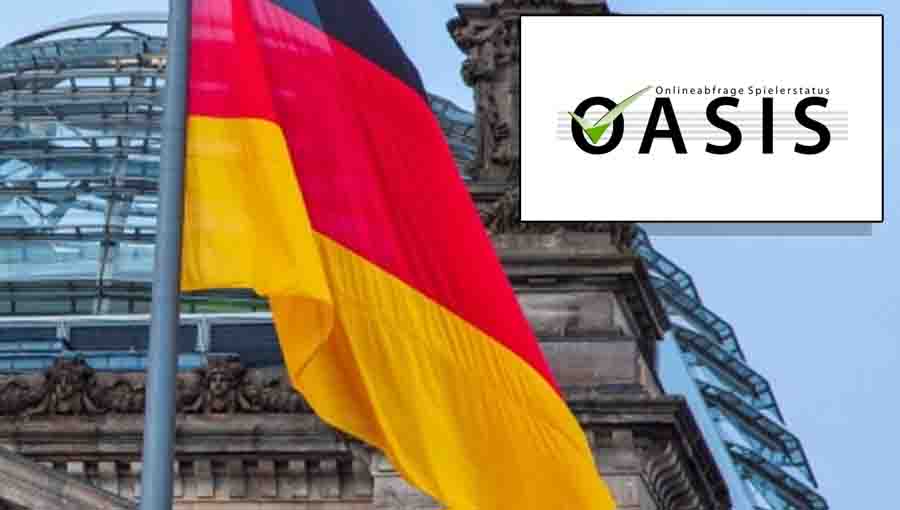 Oasis self exclusion logo and German flag